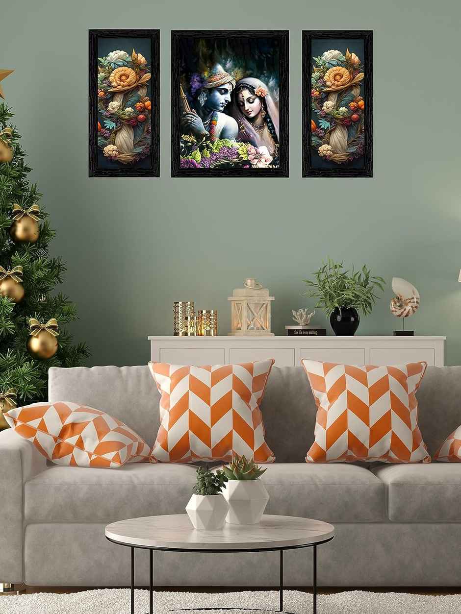 Indianara Set of 3 Radha Krishna Framed Art Painting | 10314