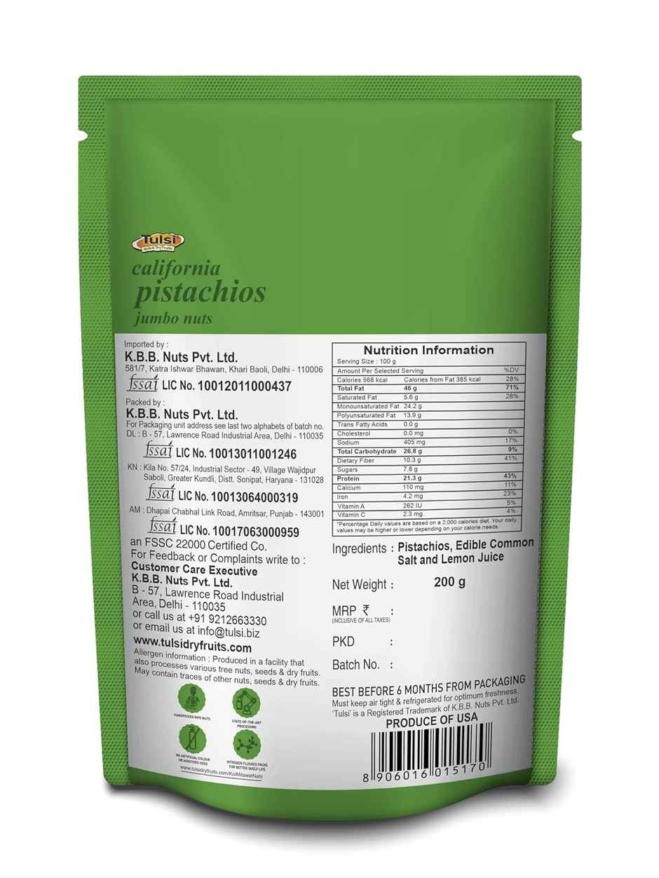 Tulsi Pistachios California Jumbo