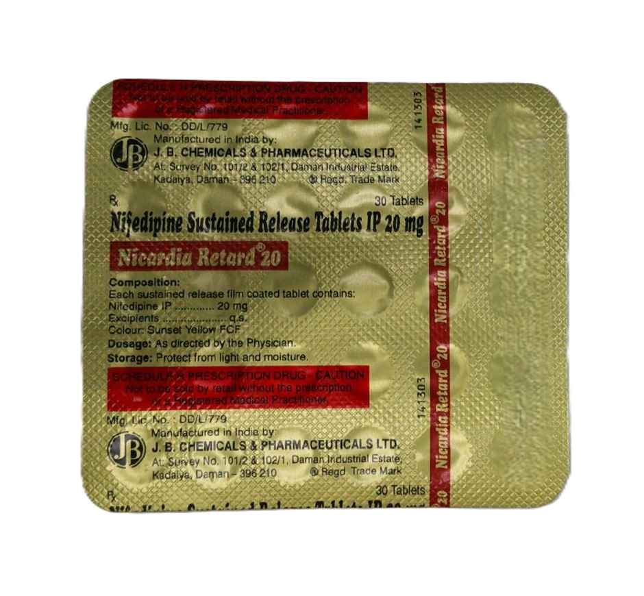 Nicardia Retard 20 Tablet SR