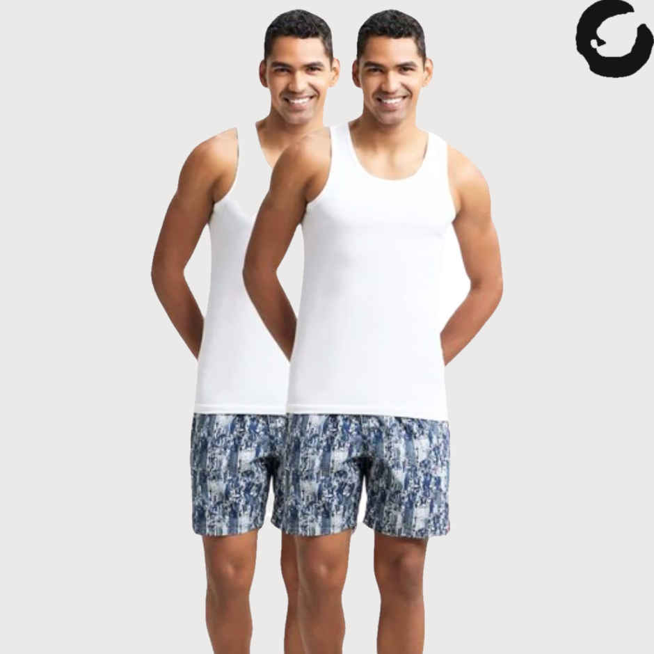 Jockey 8820 Men's Super Combed Cotton Round Neck Vest|Extended Length|Easy Tuck|PO2 | White-S