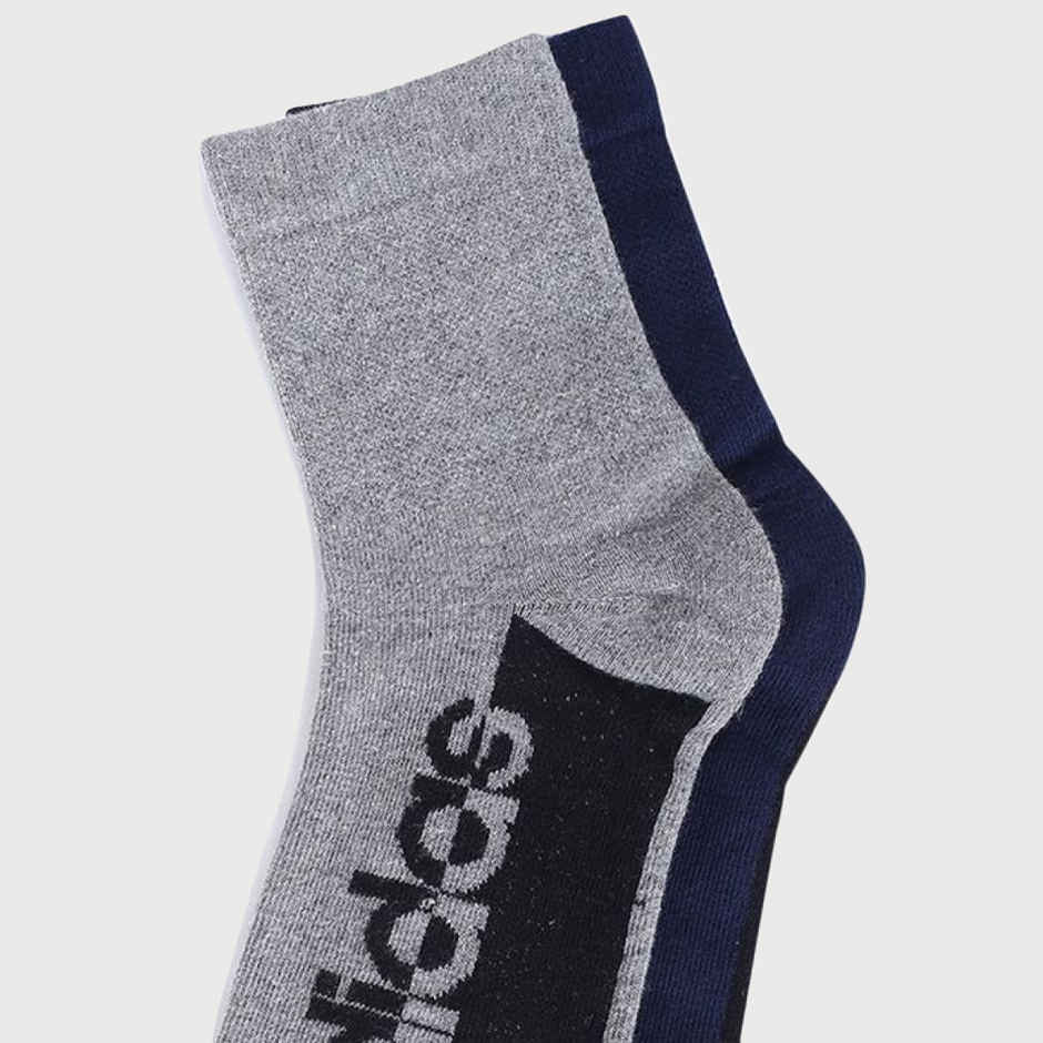 Adidas Men's Heel and Toe Cushion High Ankle Coll | One Size | Navy and Grey Melange