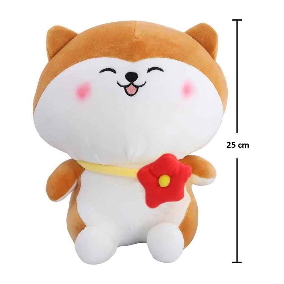 DearJoy Cat with a Flower - Brown & White, 25cm