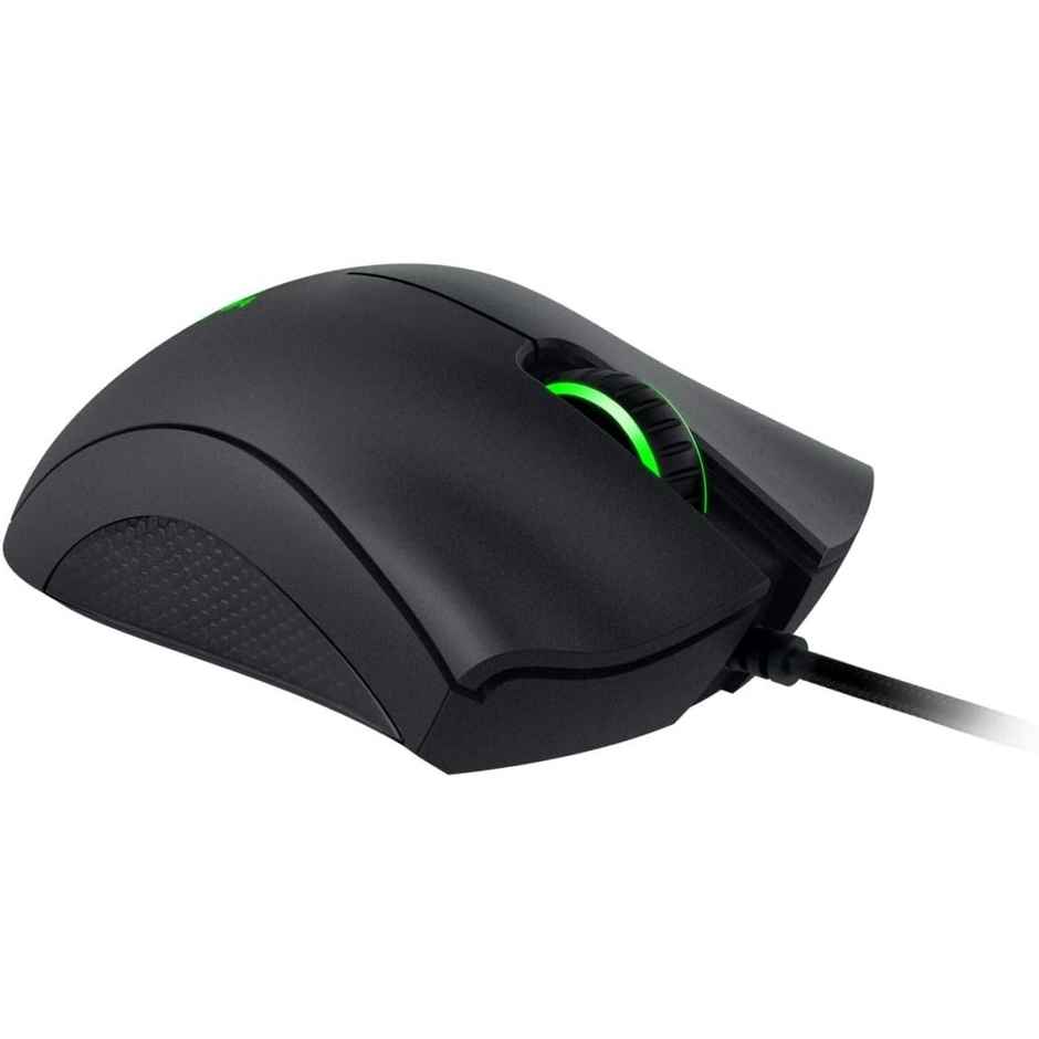 Razer Deathadder Essential Wired Gaming Mouse I Single-Color Green Lighting