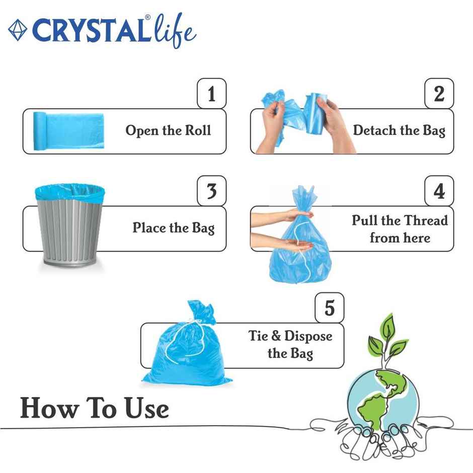 Crystal Life Premium Garbage Bag Large Blue