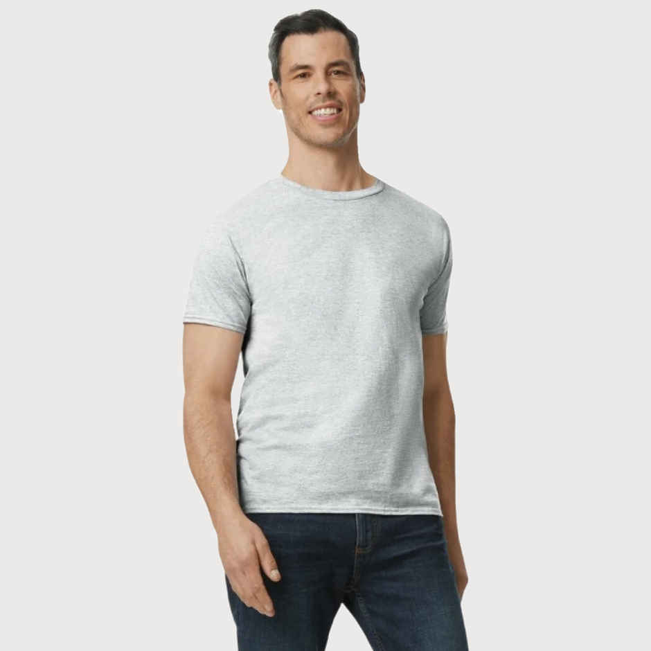 Gildan Unisex 100% Cotton Solid T-Shirt - L | Grey