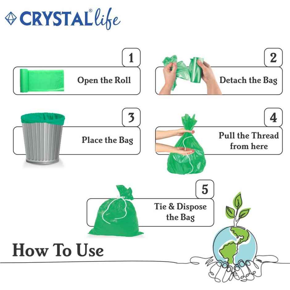 Crystal Life Premium Garbage Bag XL Green