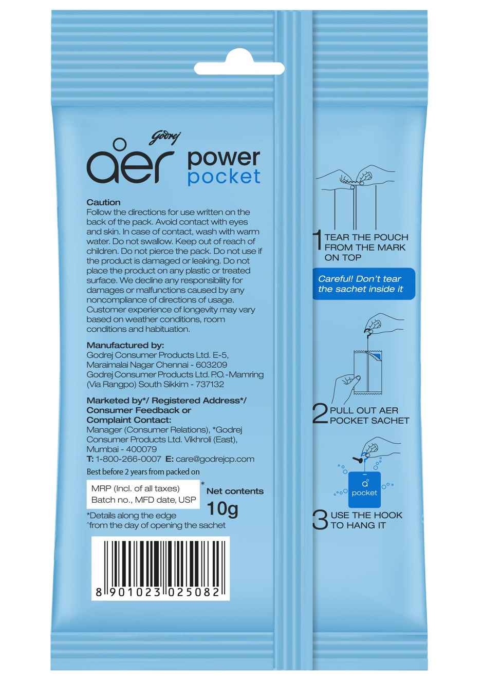 Godrej Aer Sea Breeze Power Pocket Bathroom Freshener