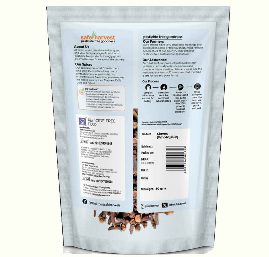 Safe Harvest Pesticide - Free Cloves Whole (Laung)