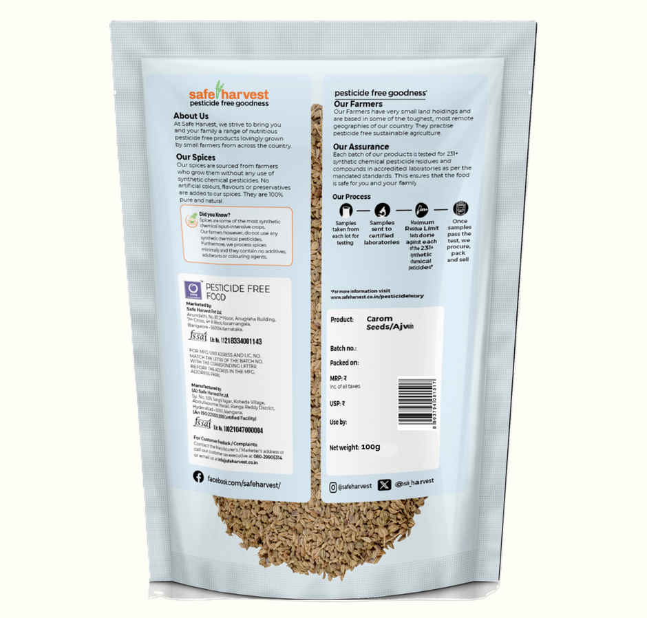 Safe Harvest Pesticide - Free Carom Seeds (Ajwain) Combo