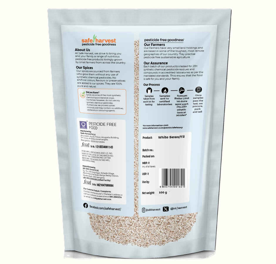 Safe Harvest White Sesame | Til - Pesticide Free