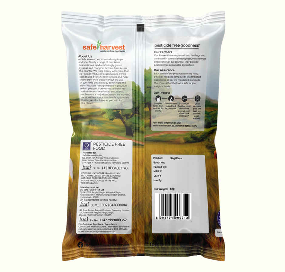 Safe Harvest Pesticide-Free Ragi Flour