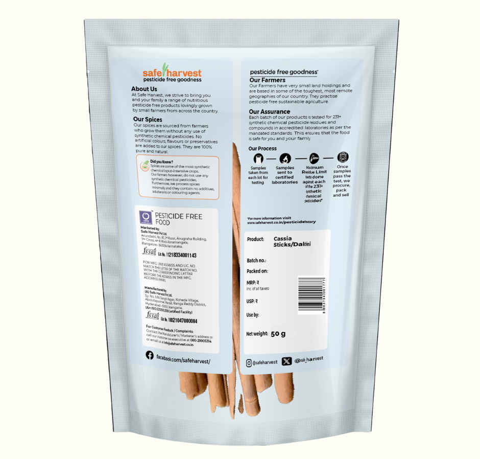 Safe Harvest Pesticide - Free Cassia Sticks (Dalchini)