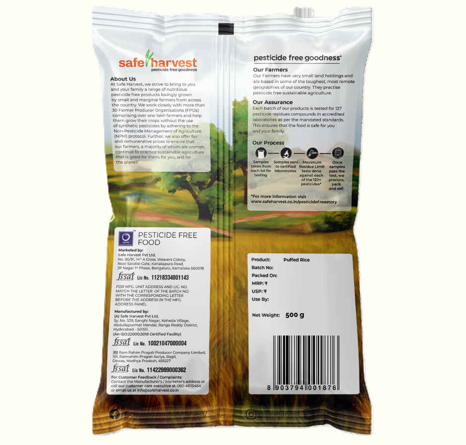 Safe Harvest Pesticide-Free Puffed Rice
