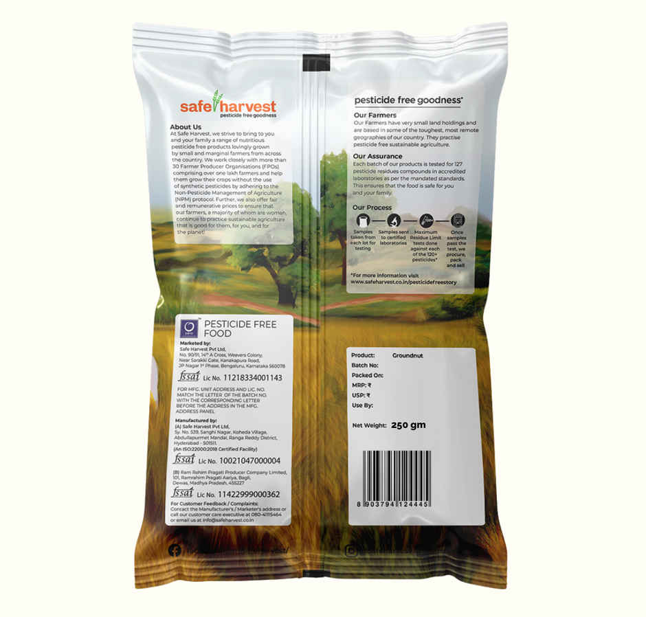 Safe Harvest Groundnut | Mungfali | Aflatoxin Free | Pesticide Free | Chemical Free