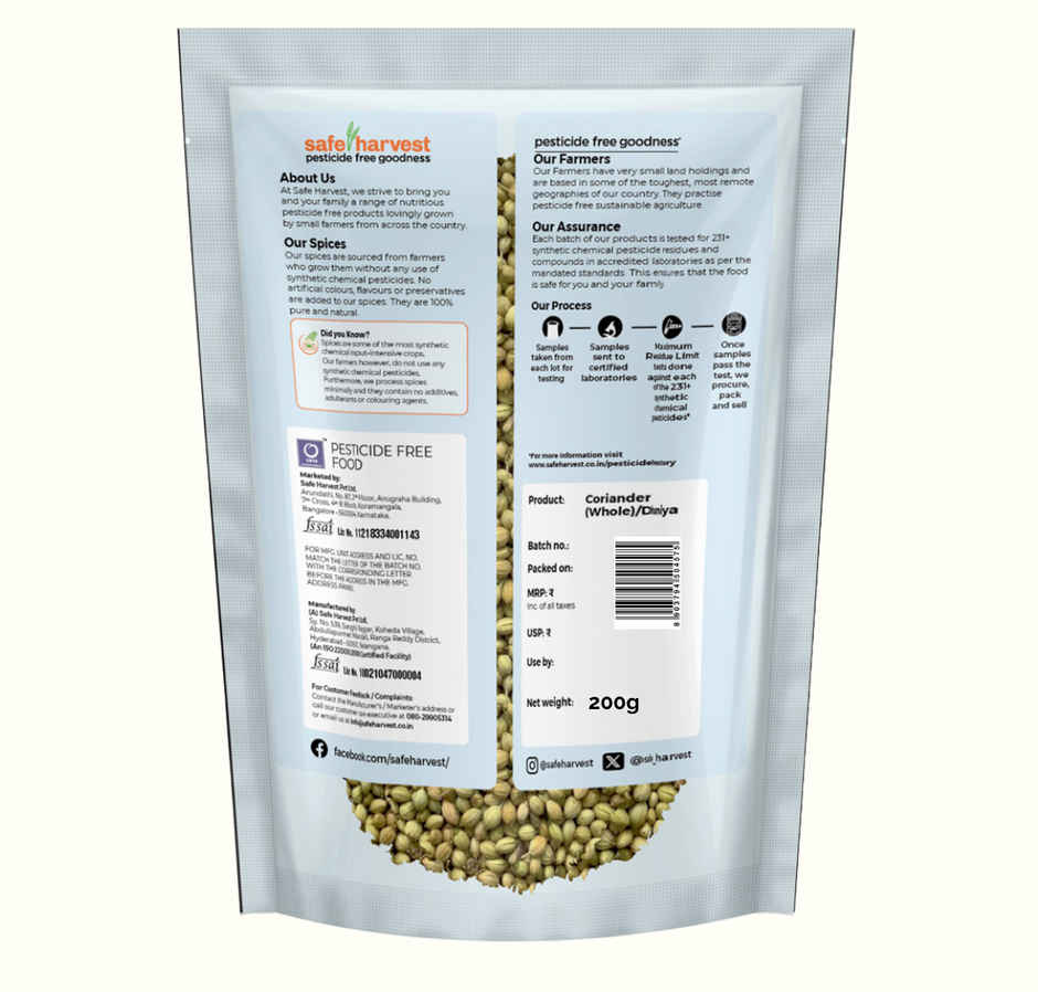 Safe Harvest Pesticide-Free Coriander Seeds