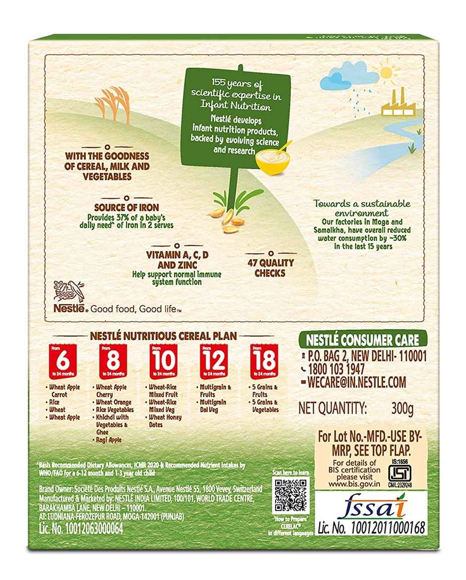 Nestle Cerelac Baby Cereal with Milk Wheat - Rice Mixed Veg | 10 to 24 Months | Iron | Protein