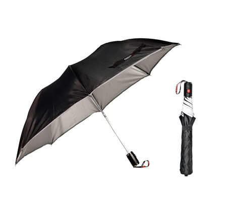Citizen 2 Fold 24.5 Inch Black silver Umbrella with Reflective Piping