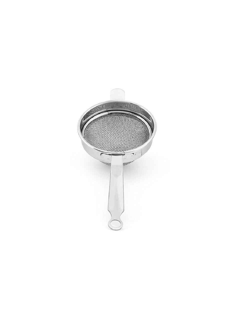 Kuber Industries Stainless Steel Double Mesh Tea Strainer Chalni 10 cm Diameter (Silver)