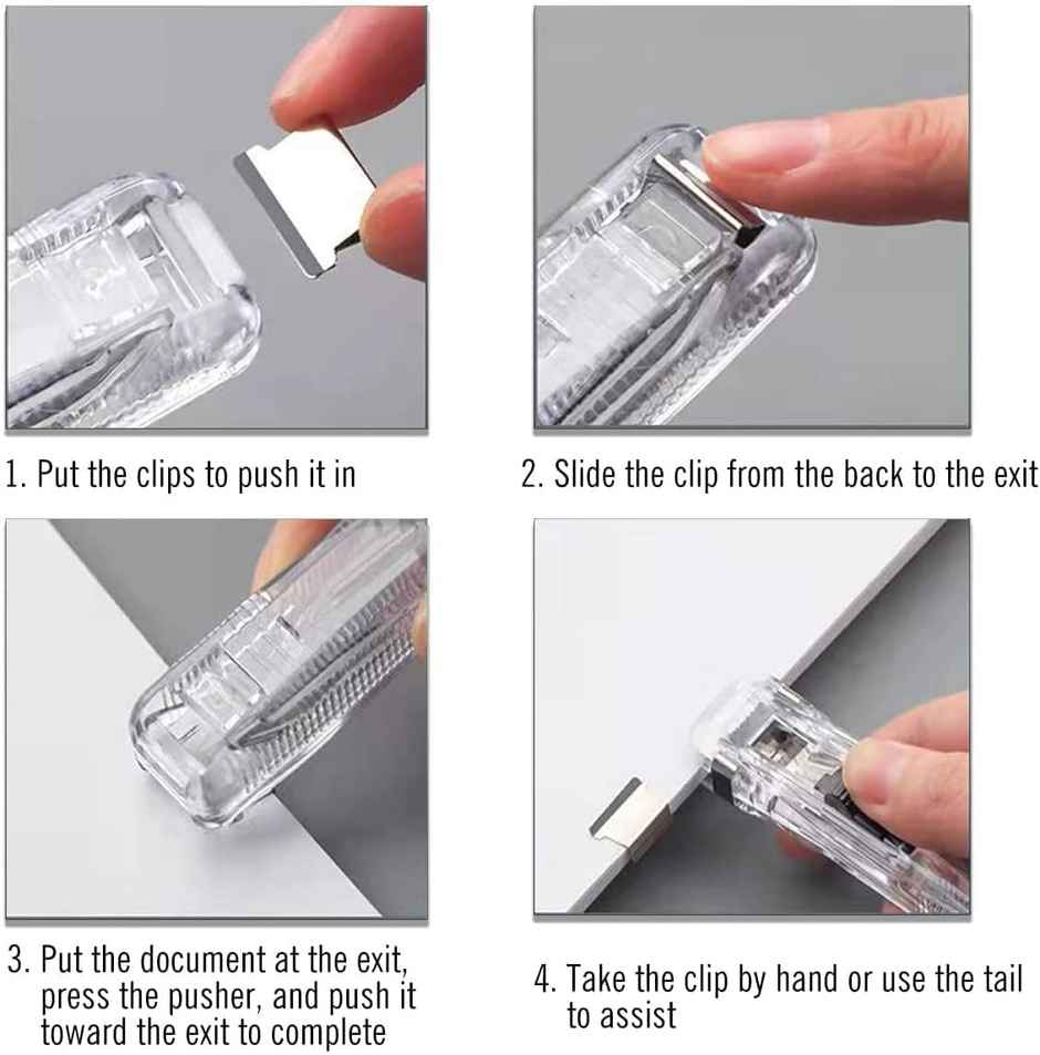 Nuovi Paper Fastner Clamp Clip Dispenser | Transparent White - 16 mm