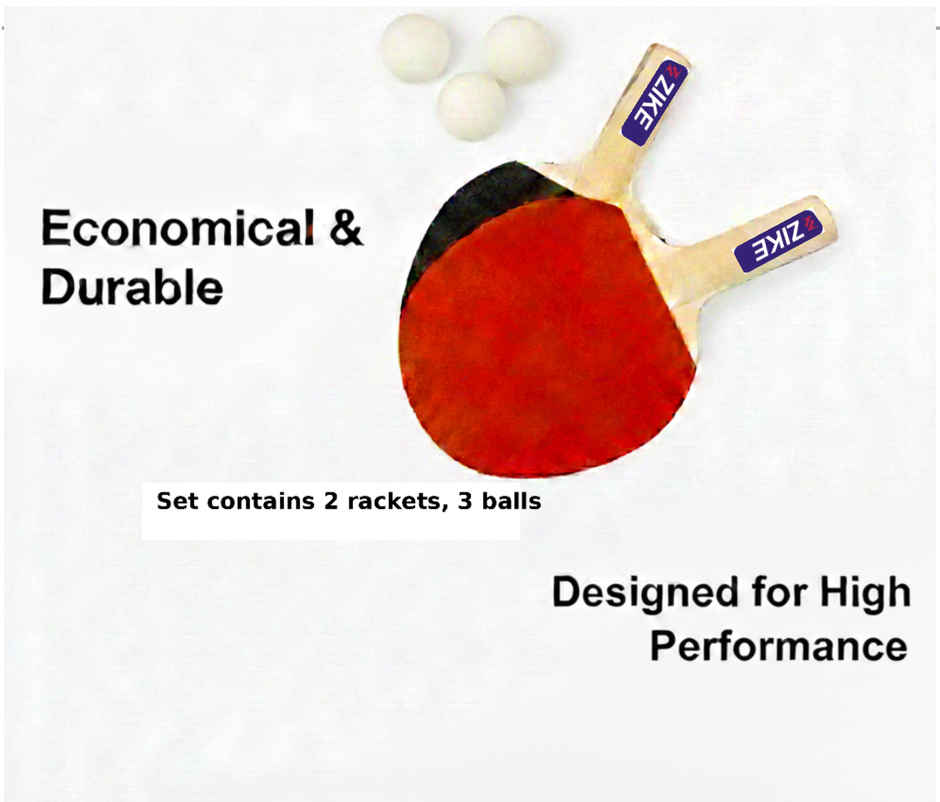 Zike 1 Star Table Tennis Set (2 Racquets & 3 Balls) assorted