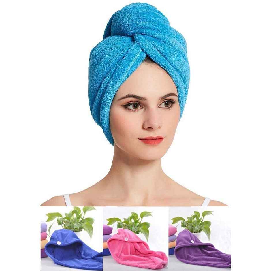 Bronson Professional Hair Wrapper Towel For Quick Hair Drying with Microfiber | Multicolor