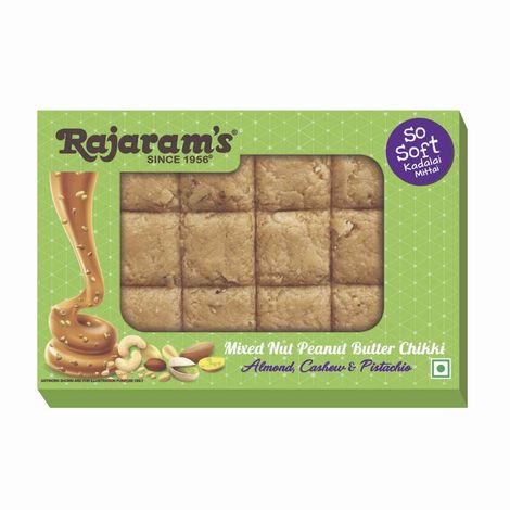 Rajaram's Mixed Nut Peanut Butter Chkki (Almonds, Cashews & Pista) Combo