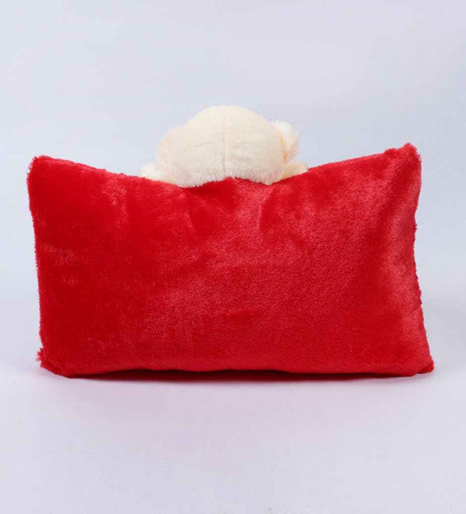Babique Cute Teddy Bear Baby Pillow Stuffed Soft Plush Soft Toy Kids Birthday (Red)