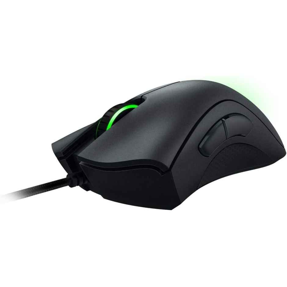 Razer Deathadder Essential Wired Gaming Mouse I Single-Color Green Lighting