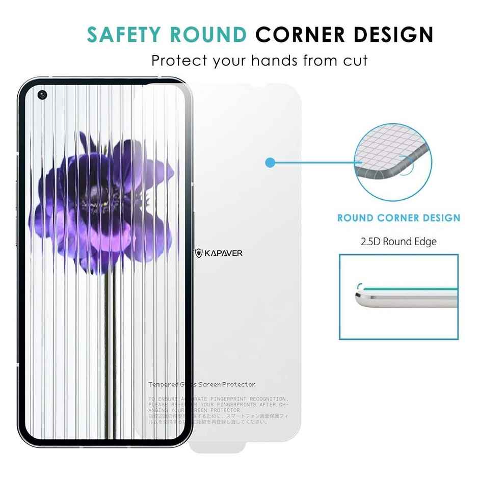 Kapaver Nothing Phone 1 Tempered Glass Screen Protector Guard | Glas - 1 Pack