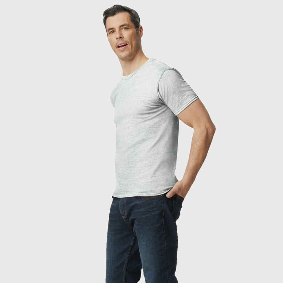 Gildan Unisex 100% Cotton Solid T-Shirt - L | Grey