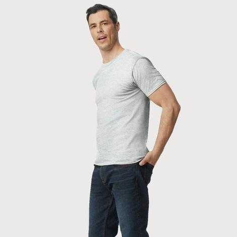 Gildan Unisex 100% Cotton Solid T-Shirt - L | Grey