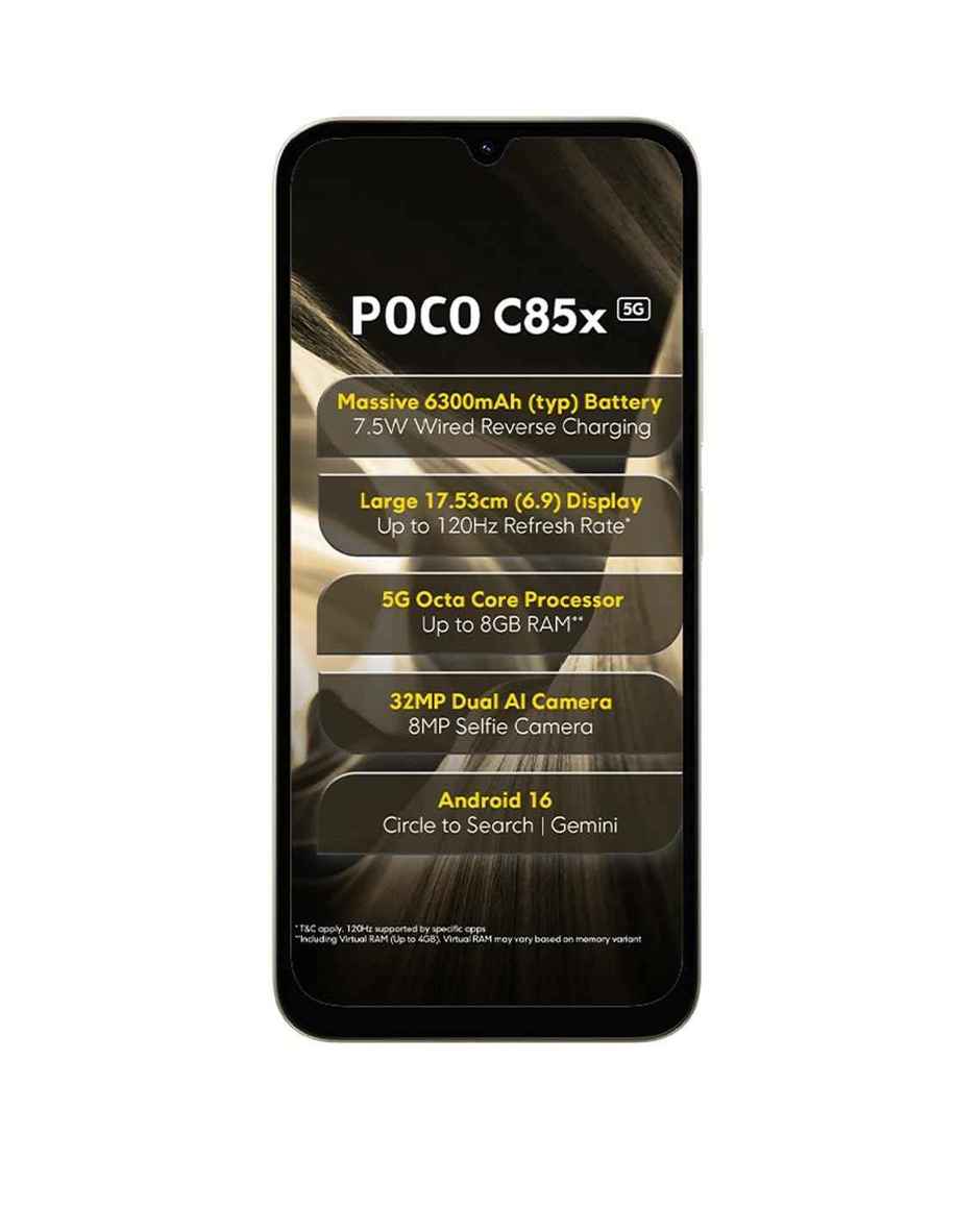 POCO C85X | 4 GB RAM | 64 GB Storage | 6.71 inch Display | 4G | Gold