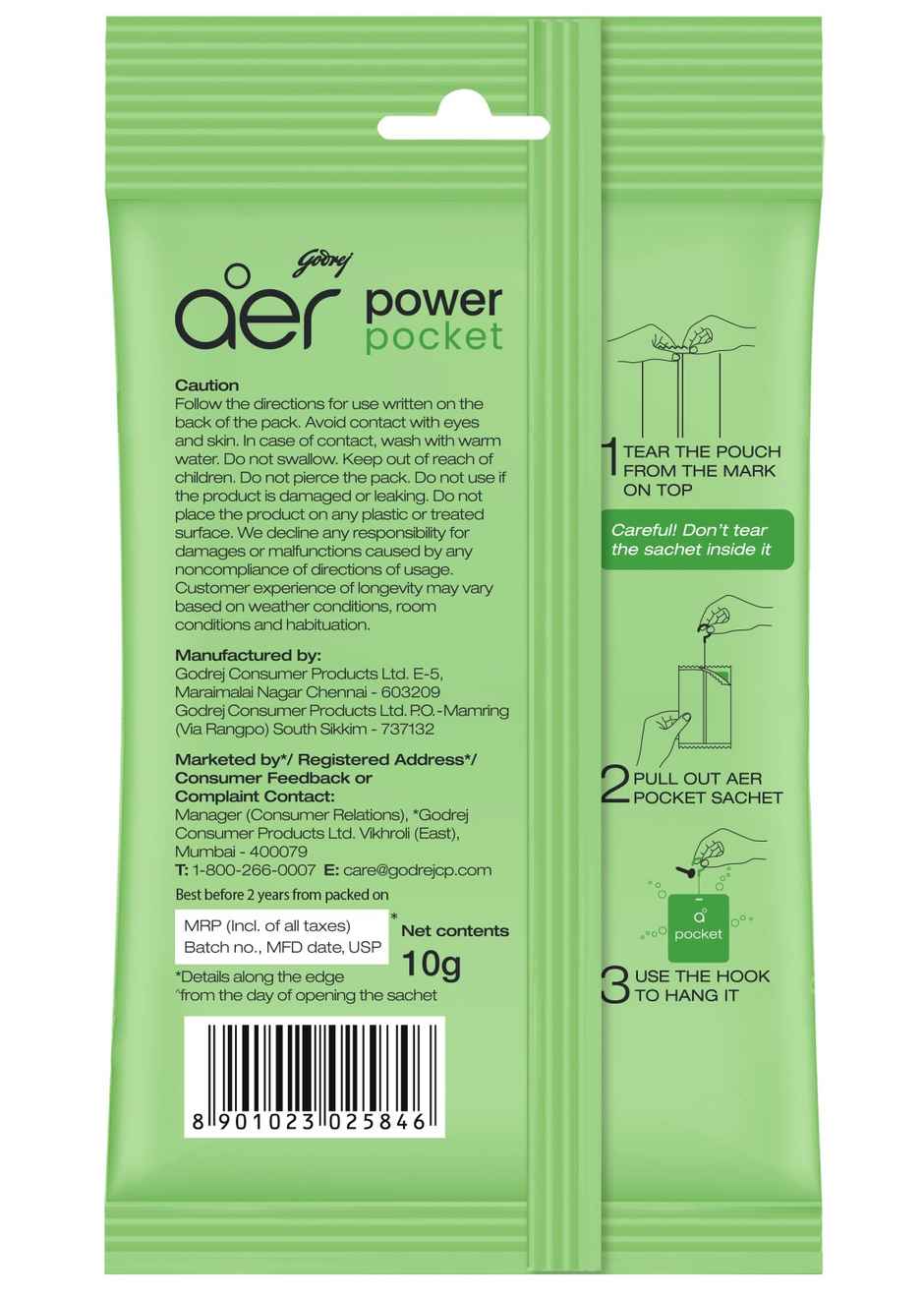 Godrej Aer Power Pocket Bathroom Freshener - Jasmine Floral Delight