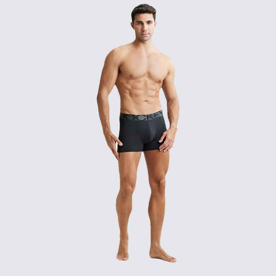Jockey IC28 Men's Tactel Microfiber Elastane Stretch Underwear Solid Trunk | Black-M