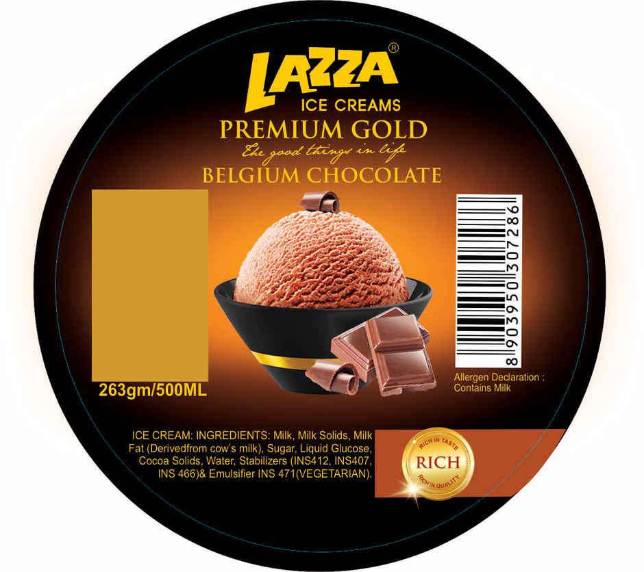 Lazza Belgium Chocolate Ice Cream Tub