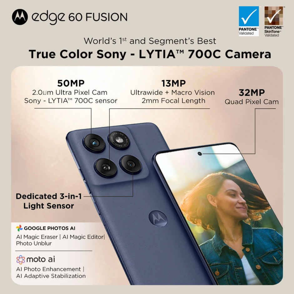 Motorola Edge 60 Fusion 5G | 8GB RAM, 128GB Storage | PANTONE Slipstream