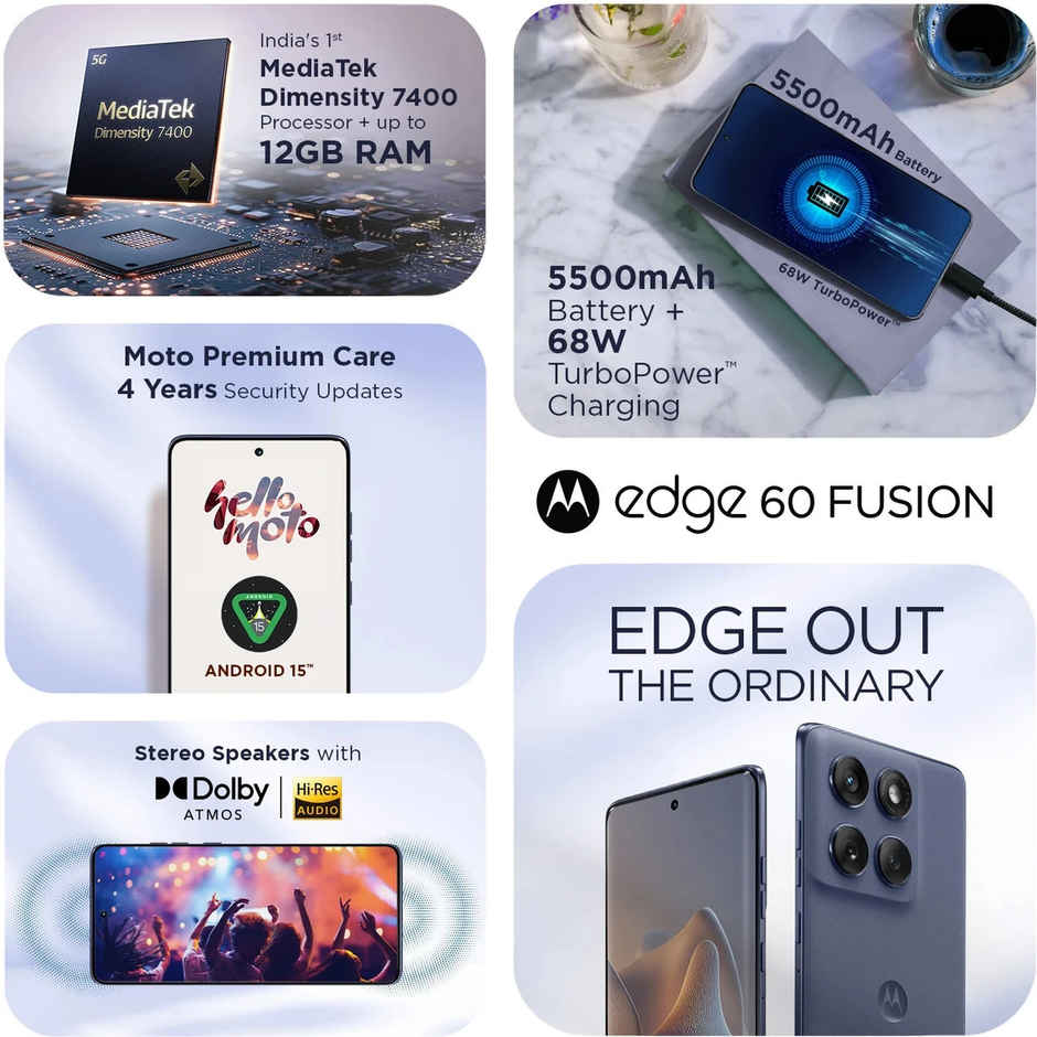 Motorola Edge 60 Fusion 5G | 8GB RAM, 128GB Storage | PANTONE Slipstream