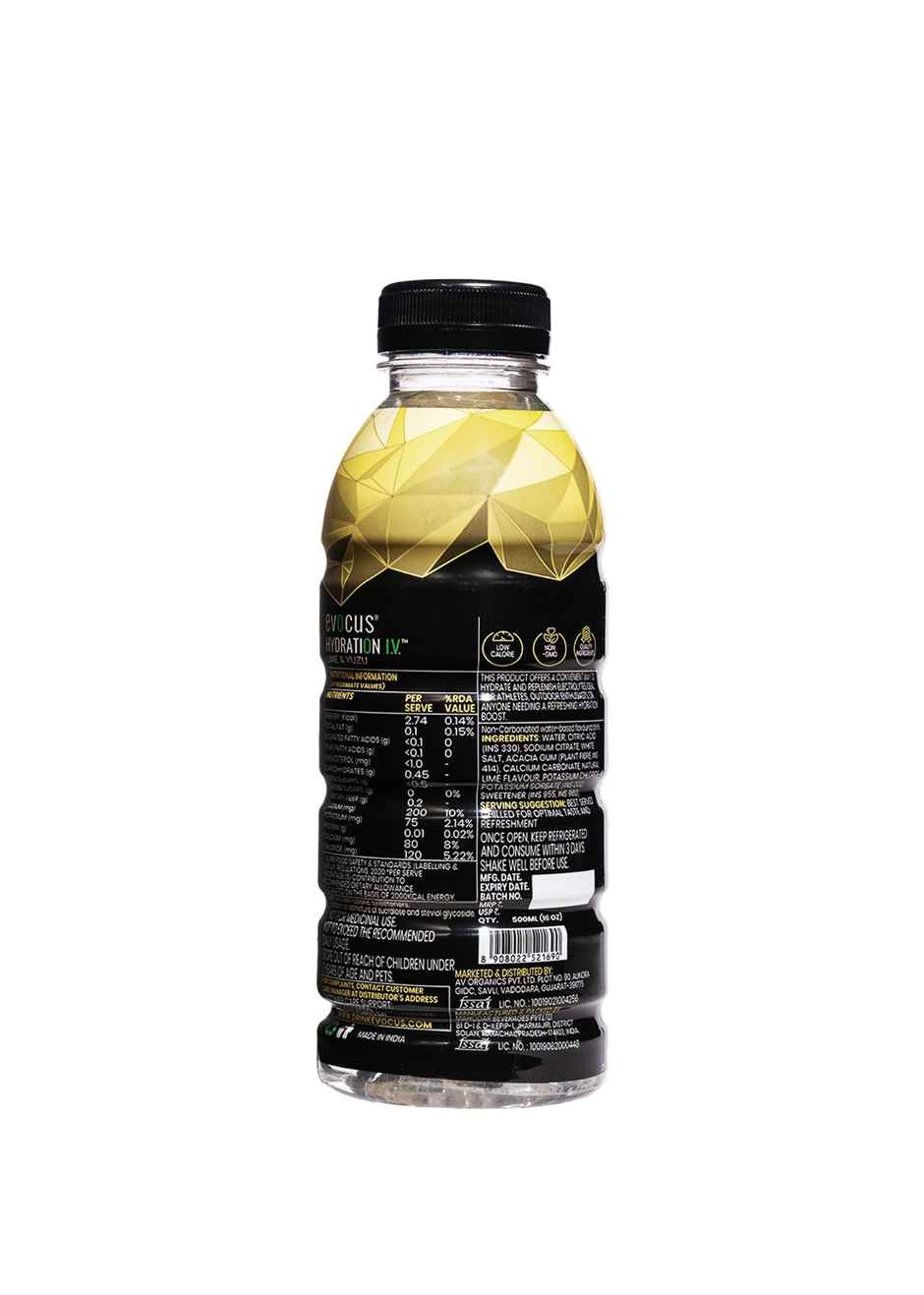 Evocus Hydration I.V. Electrolytes Drink - Hydration Drink | Lime & Yuzu