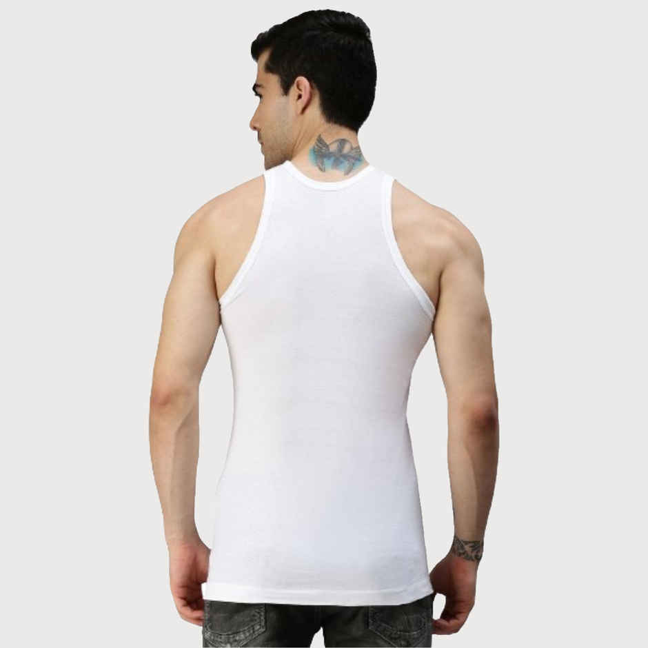 Lux Cozi Men's White Cotton Vest | White | 90