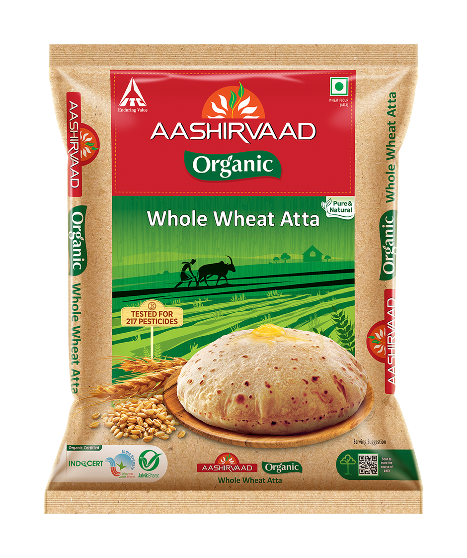 Aashirvaad Organic Whole Wheat Atta, 0% Maida Combo