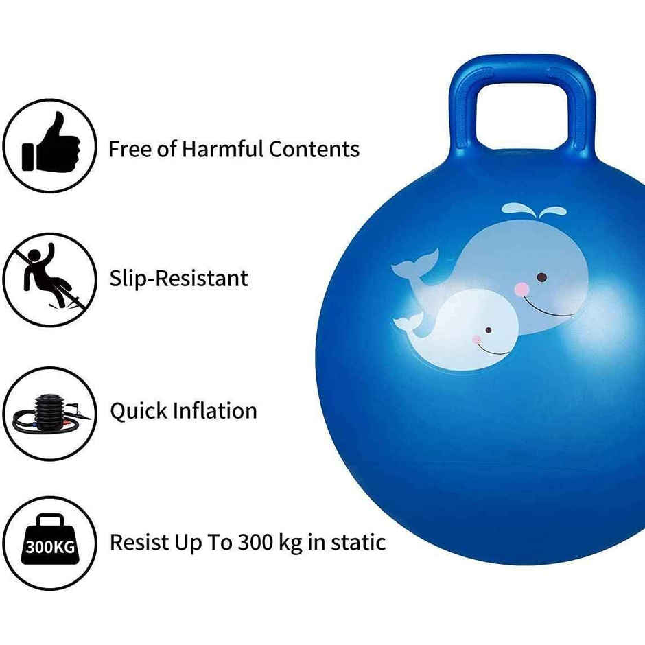 Storio 56 cm Sit and Bounce Hop Ball | Rubber Jumping Ball for Kids