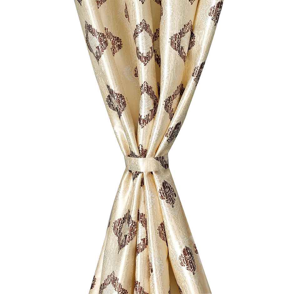 Antzco Beige Door Curtain Crazy Print 7 ft x 4 ft | Pack of 2 | DC02