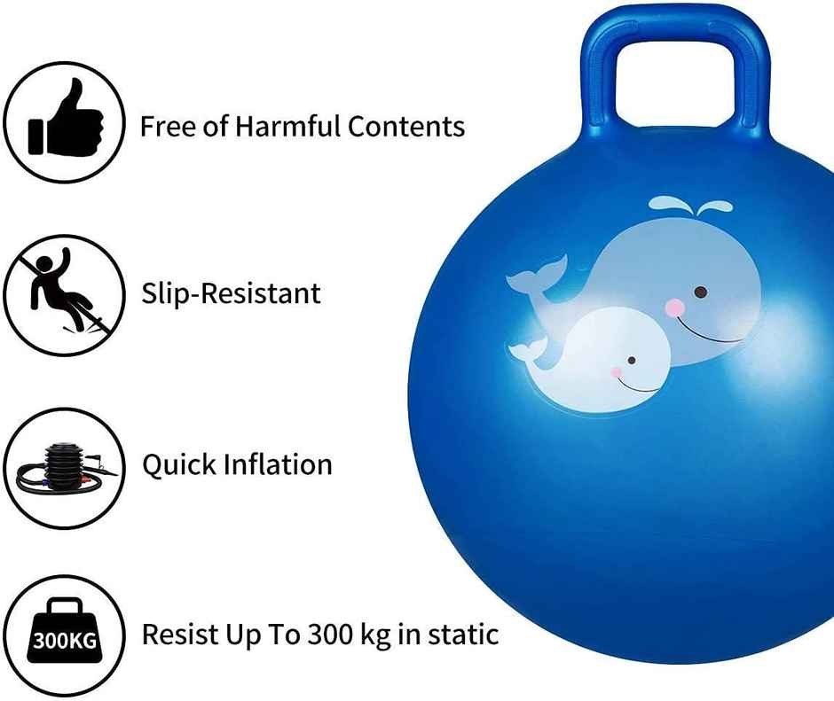 Storio 56 cm Sit and Bounce Hop Ball | Rubber Jumping Ball for Kids