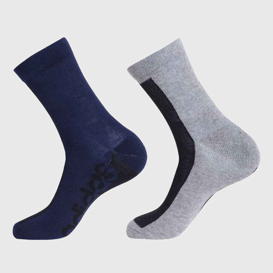 Adidas Men's Heel and Toe Cushion High Ankle Coll | One Size | Navy and Grey Melange