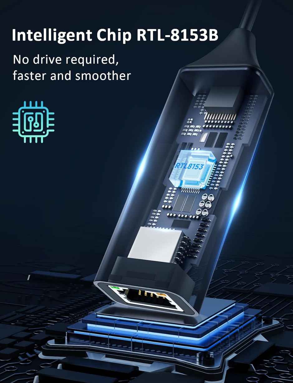 Sounce Usb 2.0 To Rj45 Ethernet Adapter, Usb To 10/100/1000 Gigabit Ethernet Lan Network Adapter, Black