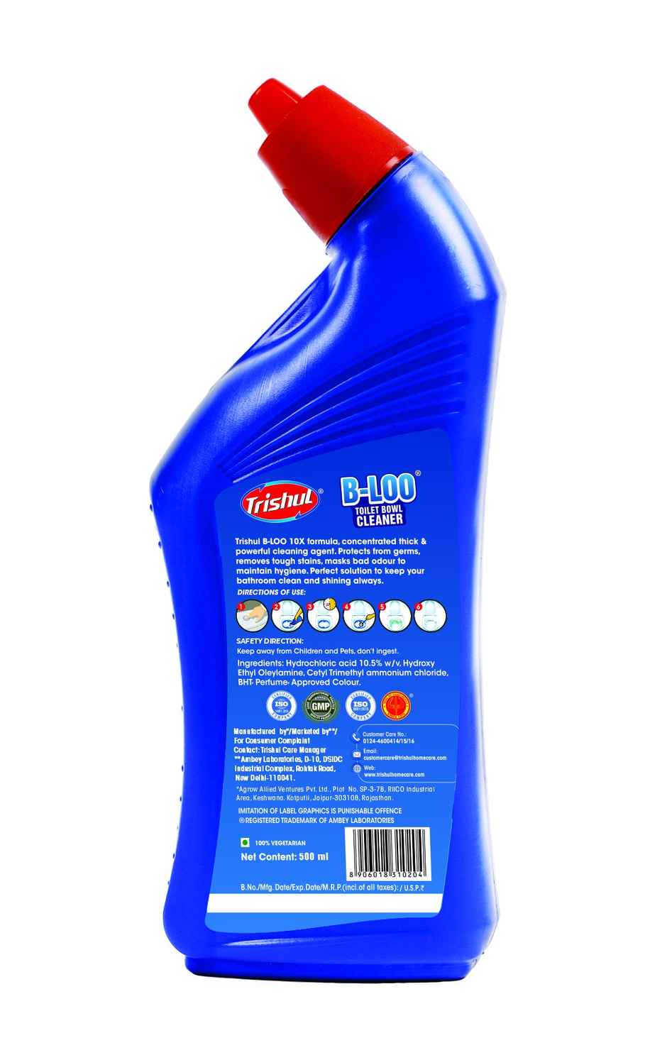 Trishul B-Loo Toilet Cleaner (500ml) & Trishul Black Phenyl Isi (1l) Combo