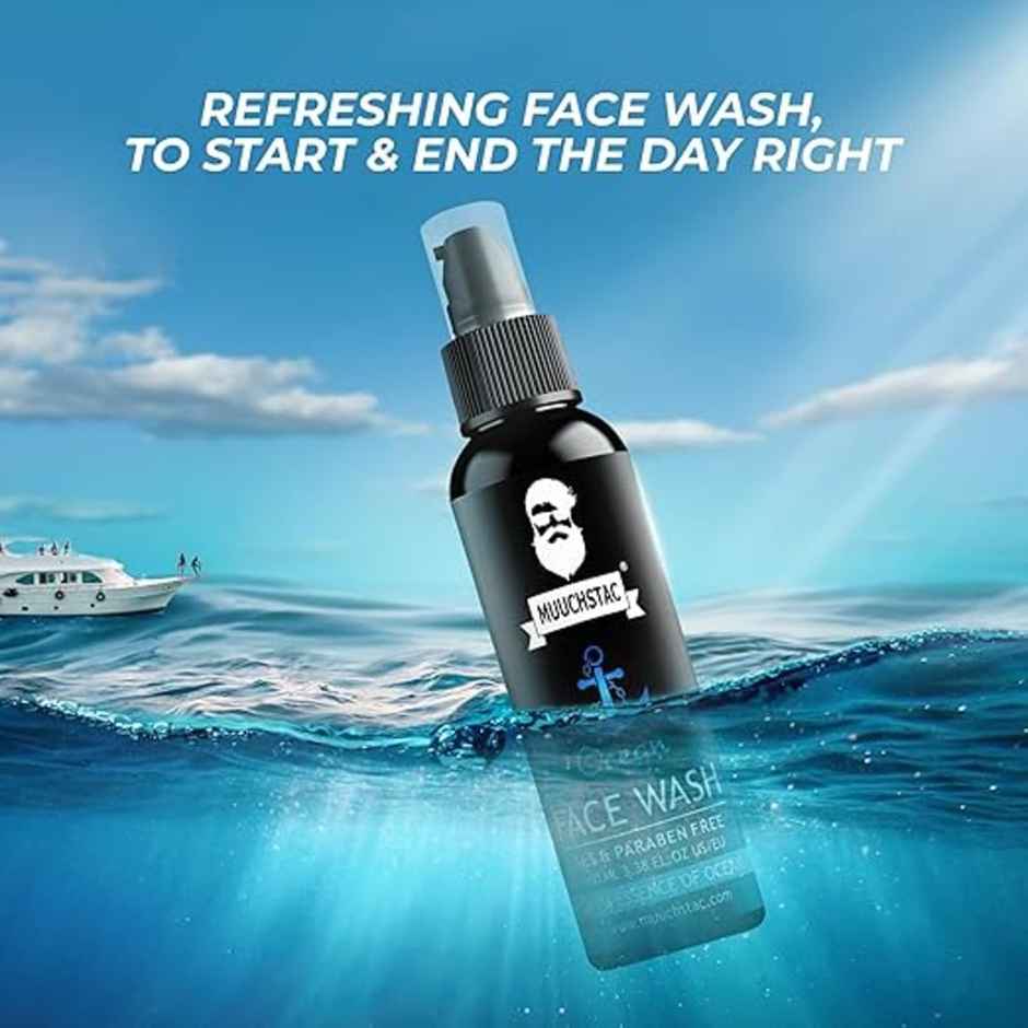 Muuchstac Ocean Face Wash for Men Fight Acne & Pimples, Brighten Skin, Oil Control