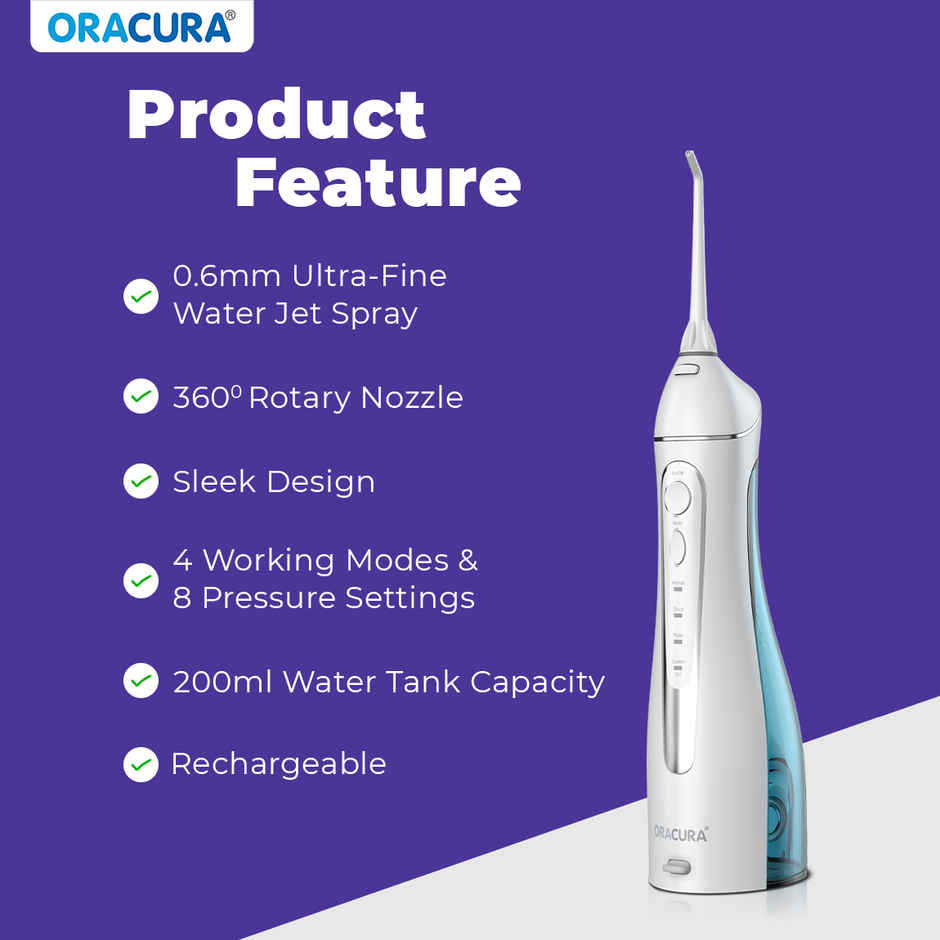 Oracura Oc200 Lite Smart Plus Water Flosser White