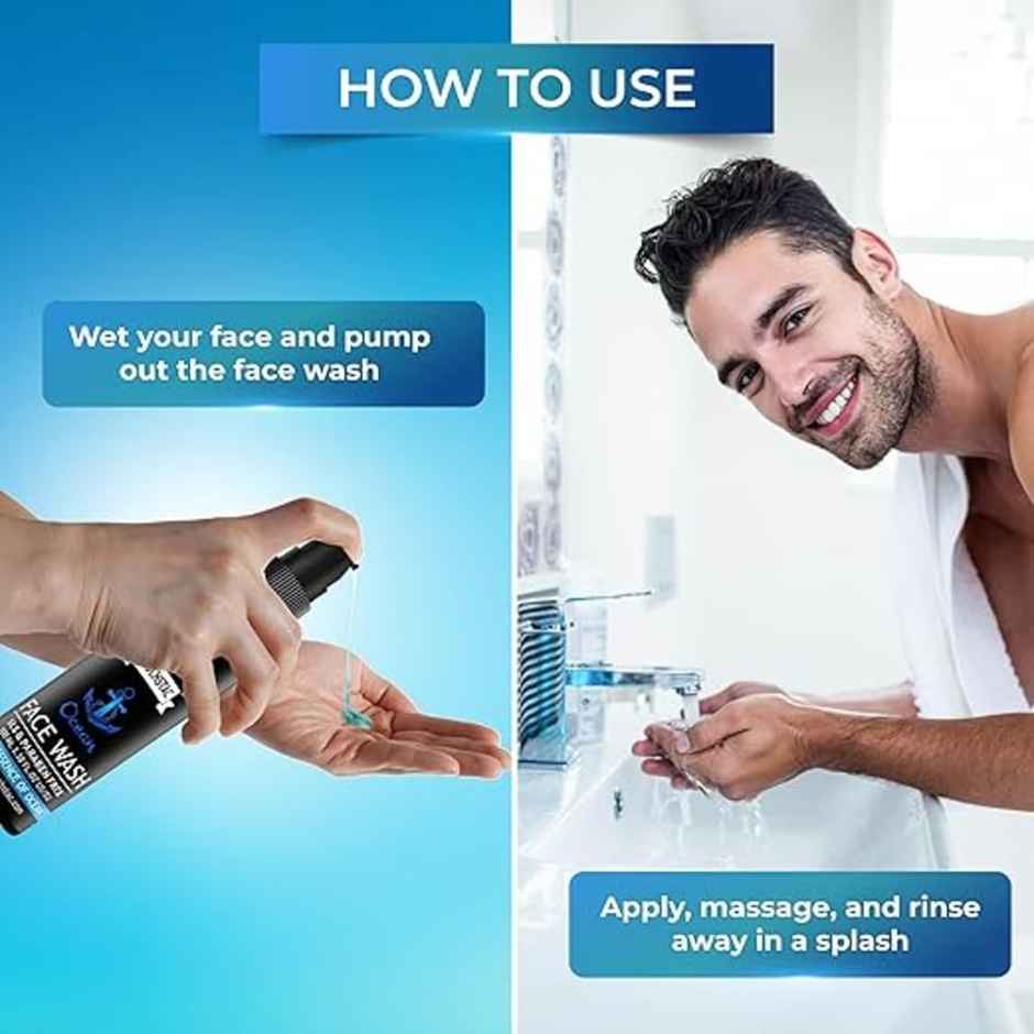 Muuchstac Ocean Face Wash for Men | Fight Acne & Pimples, Brighten & Clears Skin