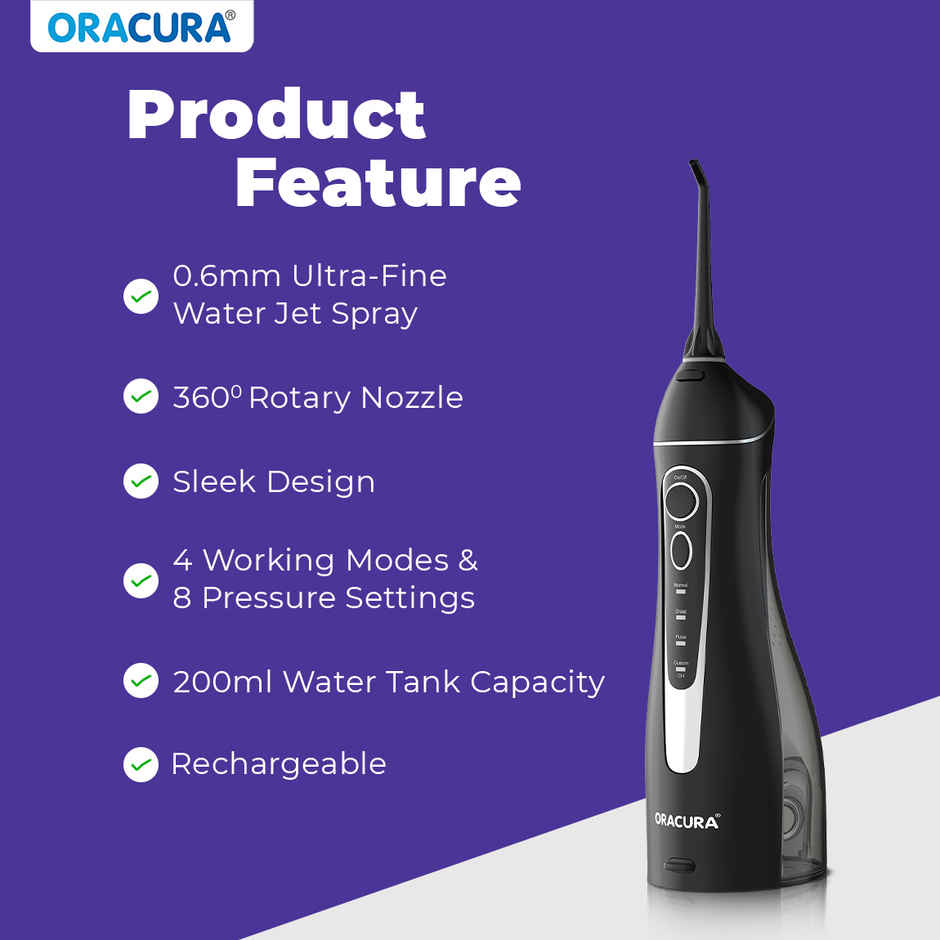 Oracura Oc200 Lite Smart Plus Water Flosser Black